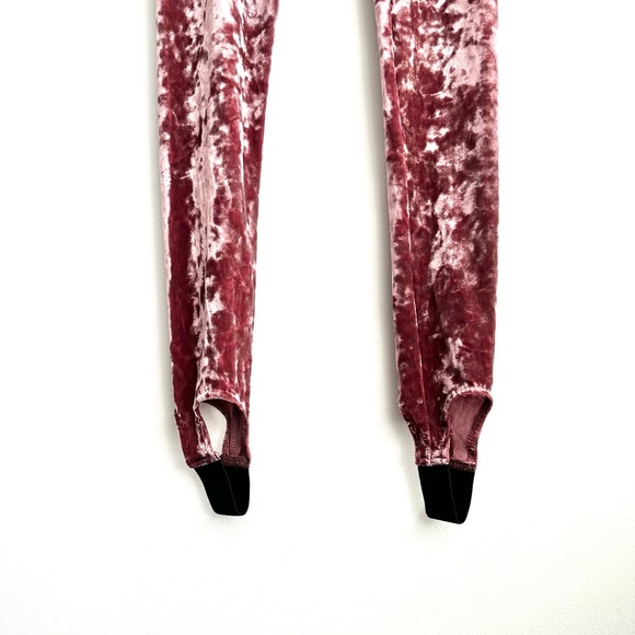 Forever 21 Deep Pink Crushed Velvet Leggings with Black Stirrups - Picture 5 of 7